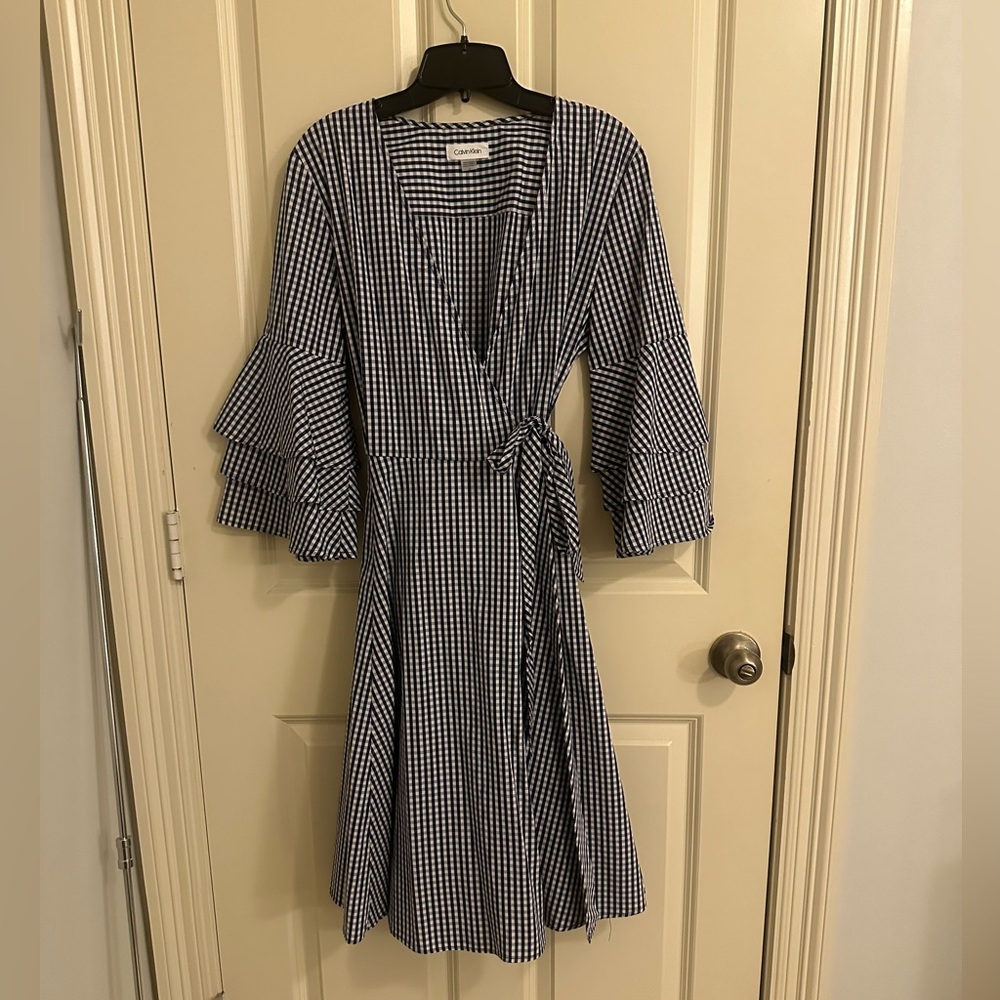Navy and white Calvin Klein dress